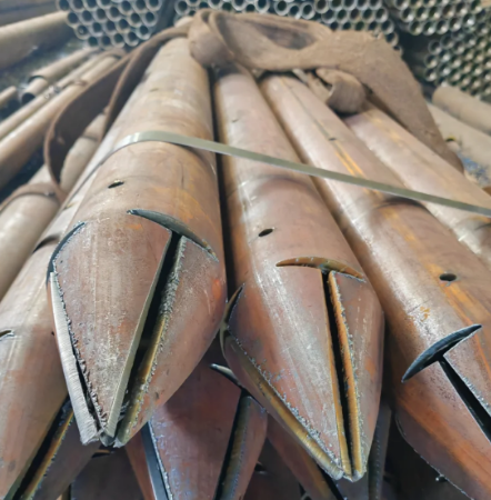 徐州出尖打孔加工无缝注浆钢花管注浆管厂家